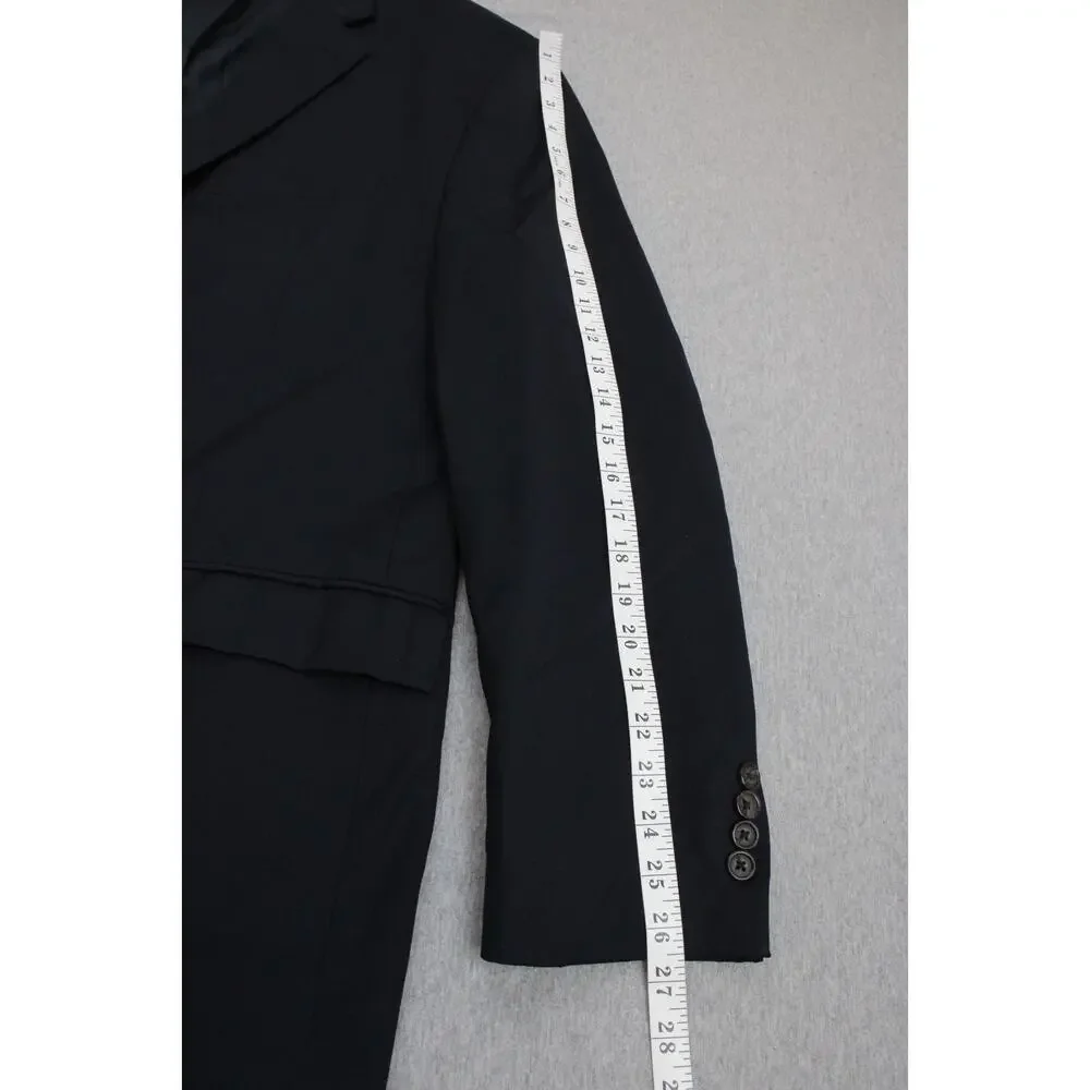 Lauren‎ Ralph Lauren Blazer Men's 46L Navy Blue 100% Wool Two Button